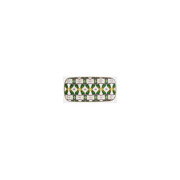 les-ottomans patch nyc rectangular tray, green and white