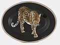 dolce&gabbana casa 'leopardo' round wooden tray