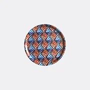 Les-Ottomans 'ikat' Wooden Tray, Orange And Blue