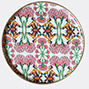 Les-Ottomans Patch Nyc Tray, Pink And Green