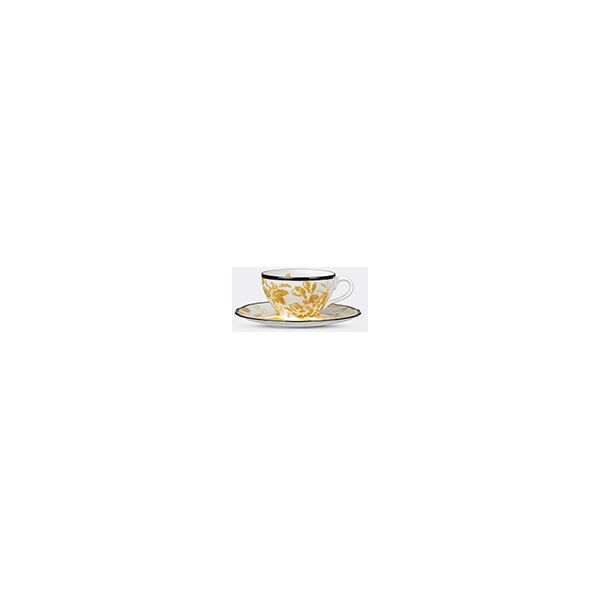 gucci 'herbarium' demitasse cup with saucer, set of two, yellow