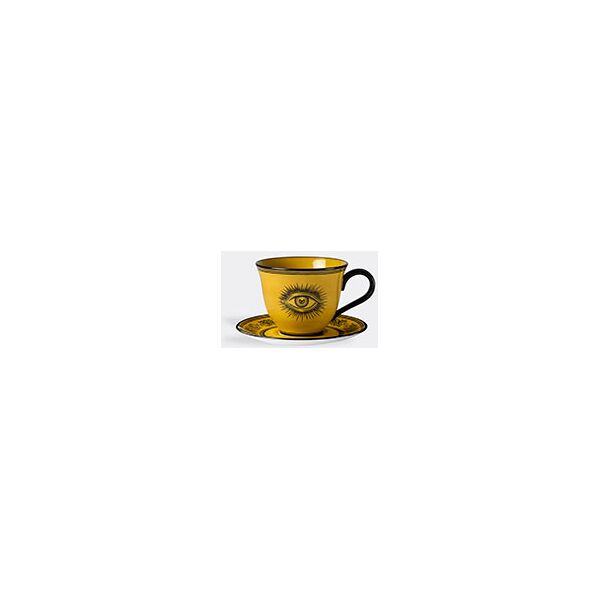 gucci 'star eye' coffee cup with saucer, set of two, yellow