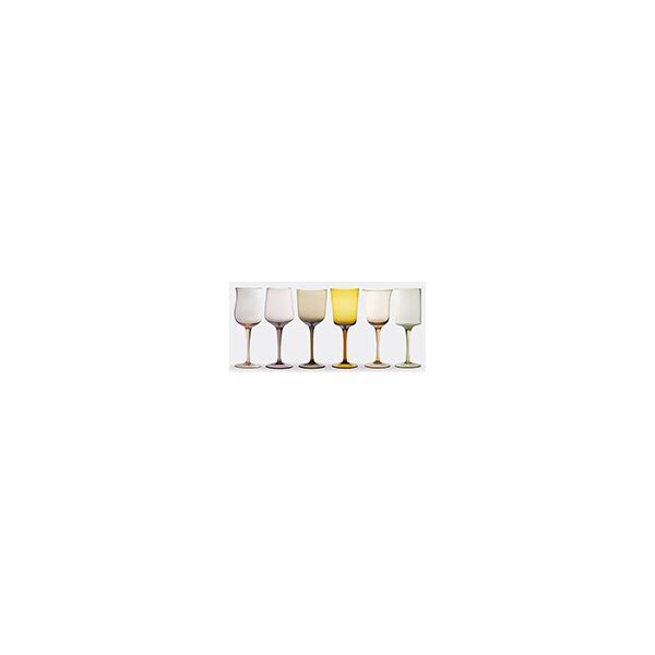 bitossi home set of six glasses, amber/pink