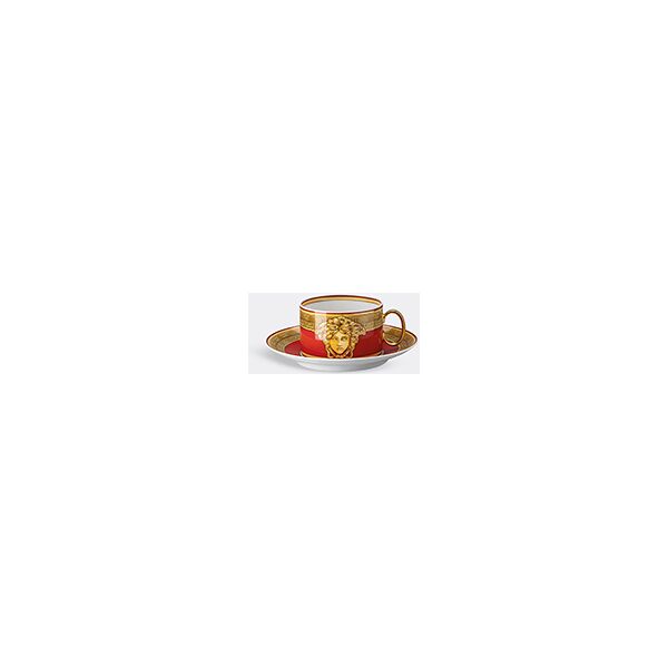 rosenthal 'medusa amplified' teacup and saucer, golden coin