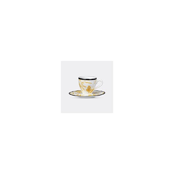 gucci 'herbarium' coffee cup with saucer, set of two, yellow