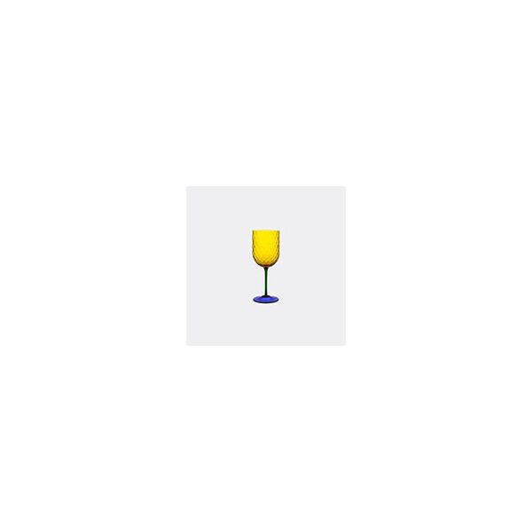 dolce&gabbana casa 'carretto siciliano' red wine glass, yellow and blue