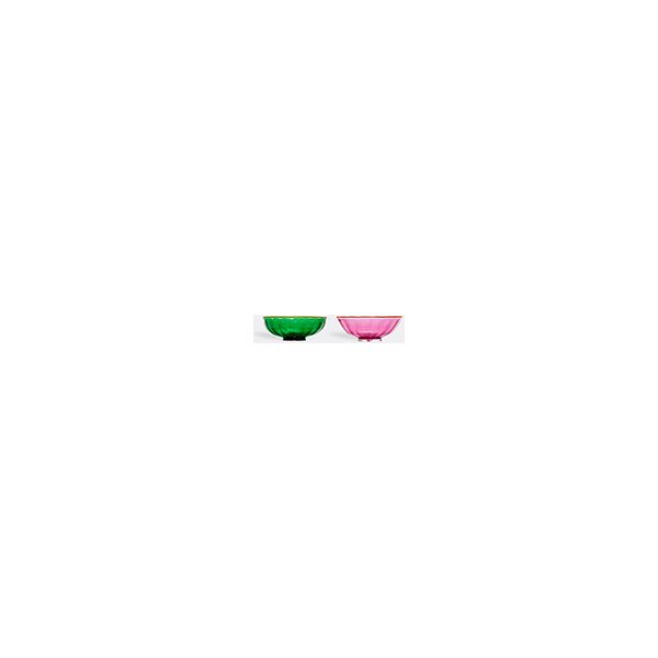 la doublej nut bowl, set of two, green and pink