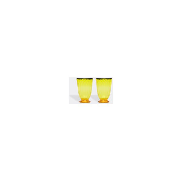 la doublej 'rainbow' glasses, set of two, yellow