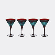 l'objet 'prism' martini glass, set of four, bordeaux