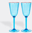 la doublej 'rainbow' wine glass, set of two, turquoise