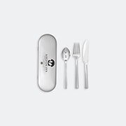 kay bojesen 'grand prix' cutlery travel set, polished steel