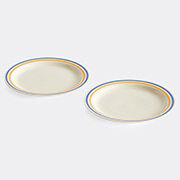 hay 'sobremesa' plate, large, set of two, blue and yellow