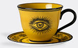 gucci 'star eye' coffee cup with saucer, set of two, yellow