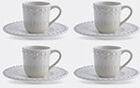 bordallo pinheiro ‘fantasia’ coffee cup and saucer, set of four, ivory