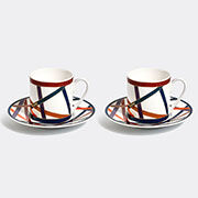 missoni 'nastri' luxury coffee cup and saucer box, set of two