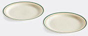 hay 'sobremesa' plate, large, set of two, green and yellow