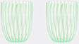 aquazzura casa 'capri stripe' tumbler, set of two, light green