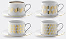 lsa international 'chevron' teacup and saucer, set of four