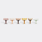 bitossi home 'diseguale' goblets, set of six, amber and pink