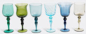 bitossi home assorted blue goblets, set of six