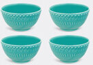 bordallo pinheiro ‘fantasia’ bowl, set of four, acqua green