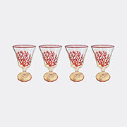 les-ottomans 'coral' glass, set of four