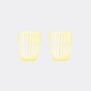 aquazzura casa 'capri stripe' tumbler, set of two, light yellow