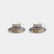 missoni 'zig zag gold' coffee cup and saucer, set of two