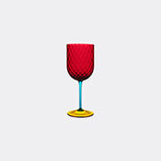 dolce&gabbana casa 'carretto siciliano' red wine glass, red and yellow