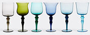 bitossi home set of six glasses, blue and green