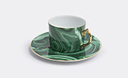 l'objet 'malachite' teacup and saucer, set of two
