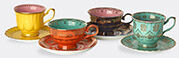 polspotten 'grandpa' tea cup and saucer, set of four