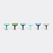 bitossi home 'diseguale' goblets, set of six, blue and green