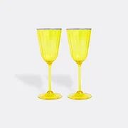 La DoubleJ 'rainbow' Wine Glass, Set Of Two, Yellow