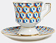 La DoubleJ 'cubi Blu' Espresso Cup And Saucer, Set Of Two