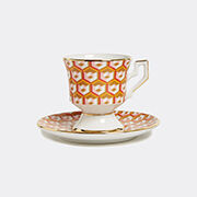 La DoubleJ 'cubi Oro' Espresso Cup And Saucer, Set Of Two