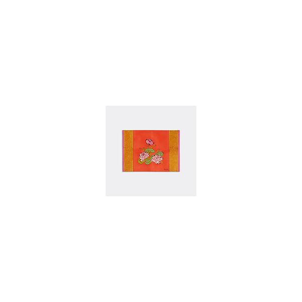 lisa corti 'tea flower' placemat, set of four, red and orange