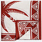 la doublej 'date palms' linen tablecloth, large, red and white