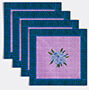 lisa corti 'oleander' napkin, set of four, lilac and blue