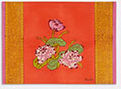 lisa corti 'tea flower' placemat, set of four, red and orange