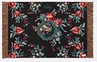 gucci 'grotesque garden' plaid blanket