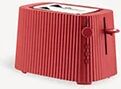 alessi 'plissé' toaster, red, eu plug