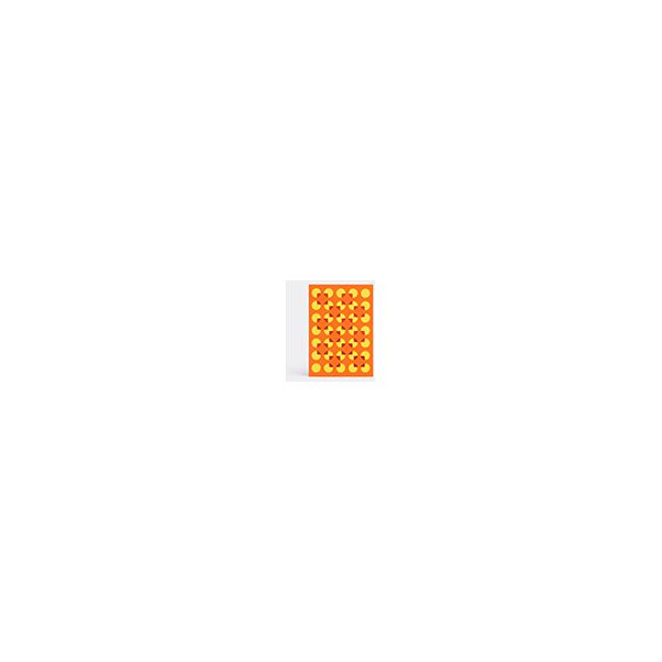 dotsy pattern card, yellow, orange and red