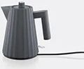 alessi 'plissé' electric kettle, grey, eu plug