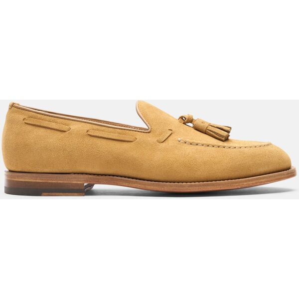 scarosso william tan suede - uomo mocassini beige - camoscio 39