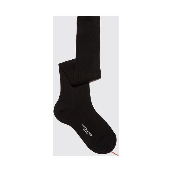 scarosso black wool knee socks - uomo prima che finiscano nero - lana merino 46-47