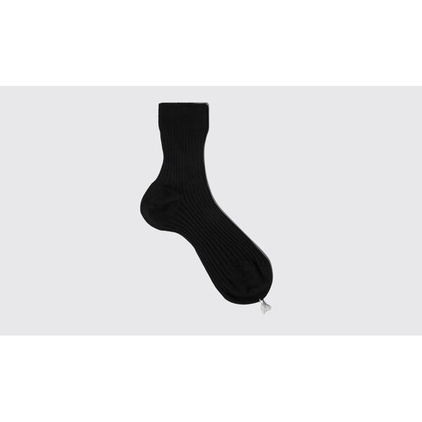 scarosso black cotton ankle socks - donna calze black - cotton 35-36