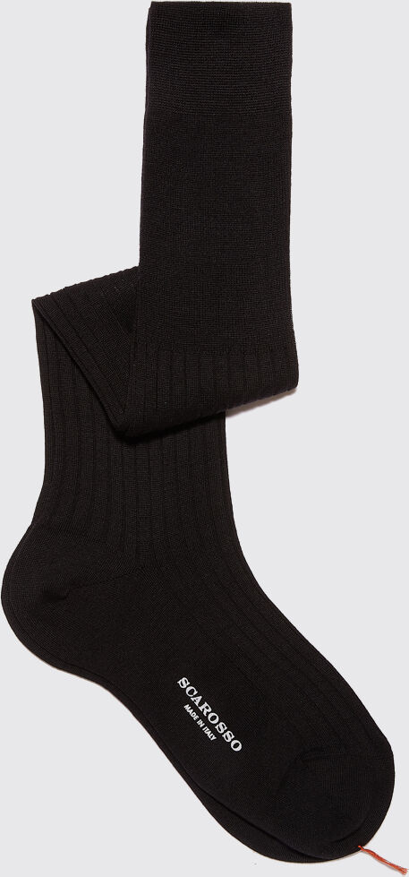 Scarosso Black Wool Knee Socks - Uomo Prima Che Finiscano Nero - Lana Merino 46-47