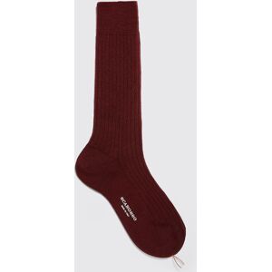 Scarosso Burgundy Wool Calf Socks - Uomo Calze Borgogna - Lana Merino 44-45