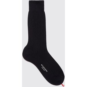 Scarosso Navy Wool Calf Socks - Uomo Calze Blu Navy - Lana Merino 46-47